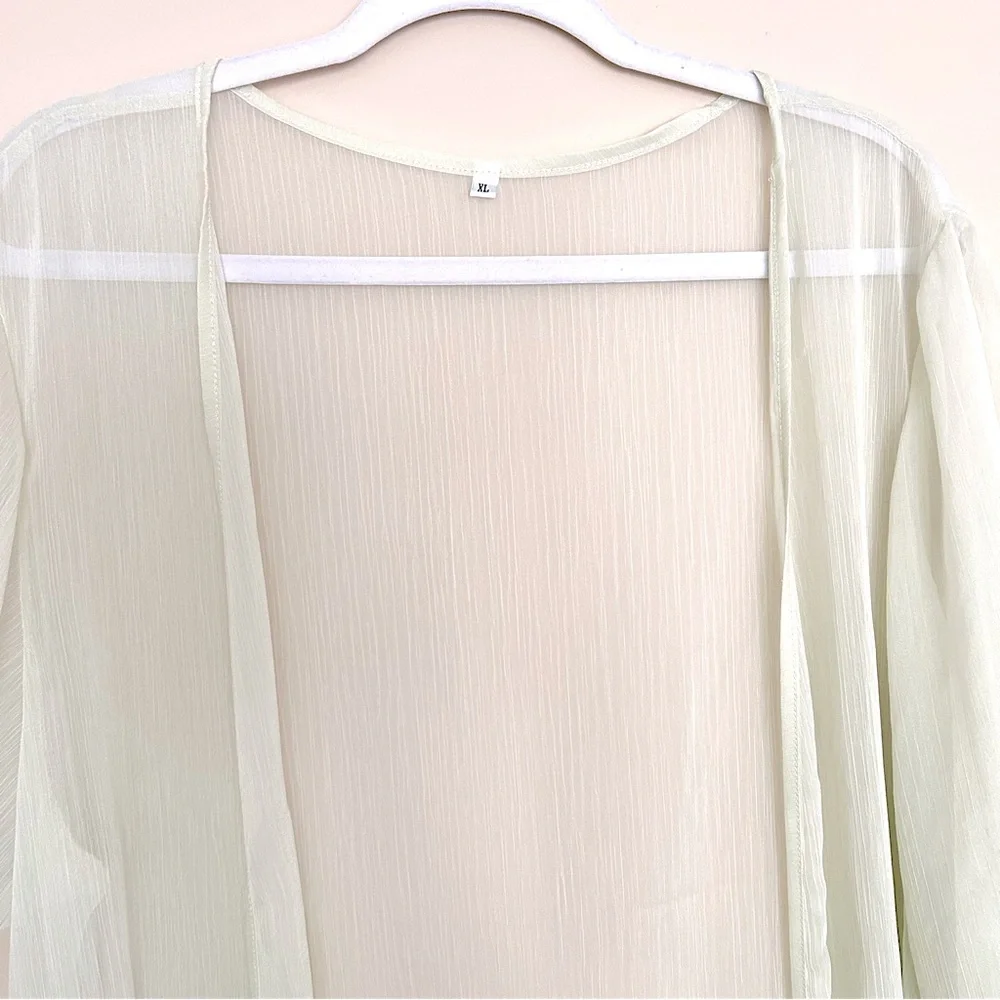 Elegant Women’s Sheer Intimates Coverup in Light Green / Yellowish Color